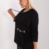 Černá plus size mikina MELLORA