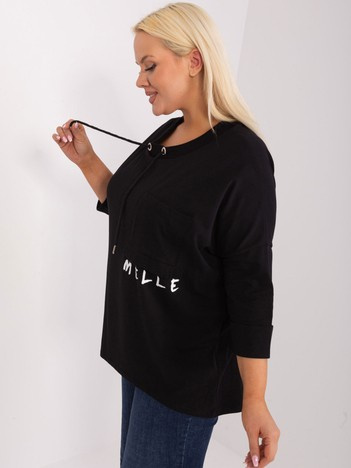 Černá plus size mikina MELLORA