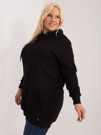 Černá plus size mikina Luna s kapucí – BELETTA