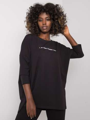 Černý oversize top DIVANESSA s bílým nápisem