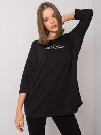 Černý oversize top NEROLINA s bílým nápisem