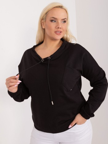 Černá plus size mikina HOODELIA