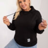 Černá dámská mikina plus size se stahovacími prvky – KARENA