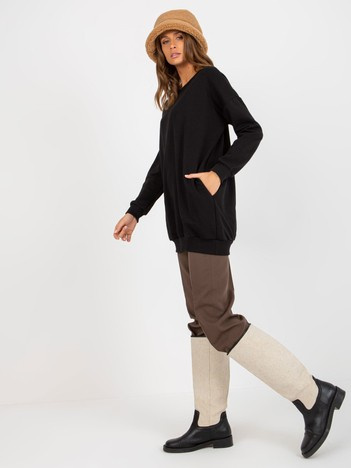 Černá dlouhá basic oversize mikina – TELENA