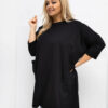 Černá plus-size tunika BUTTONEL