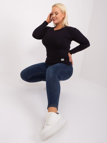 Černý přiléhavý top LINEARA plus size