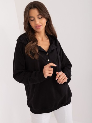 Černá tepláková mikina RELEVANCE s kapucí – LEVARA