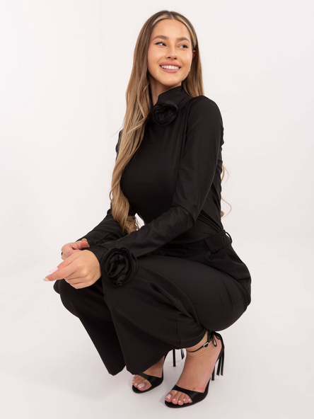 Černý elegantní top NOCTESSA s průsvitem