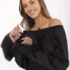 Černá halenka ROSARIA s odhalenými rameny
