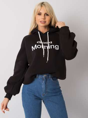 Černá zateplená oversize mikina Alice s kapucí – FARINA