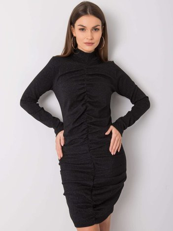 Černé elegantní midi šaty LUIZE s podšívkou