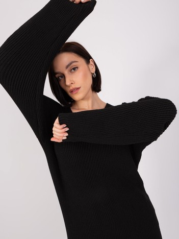 Černé oversize svetrové šaty NAIDA
