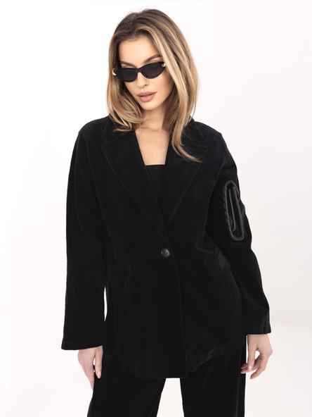 Černé manšestrové sako oversize RUE PARIS – QYRAVA