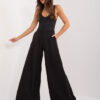 Černé elegantní wide-leg kalhoty LAKERTA na zip – DALESSA
