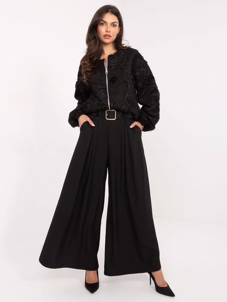 Černé elegantní kalhoty s kapsami – GAVURA
