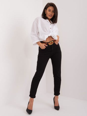 Černé mom fit džíny s vysokým pasem – MARCELLINA