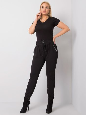 Černé bavlněné tepláky Savage plus size – CAVONA
