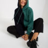 Černo-zelená bavlněná hoodie – PELINA