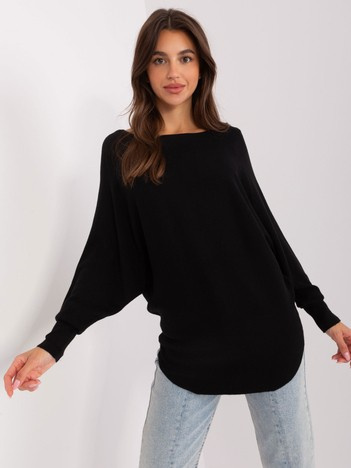 Černý oversize svetr JELICA s netopýřími rukávy
