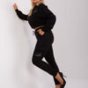 Černý plus size teplákový komplet s krátkou mikinou – DACIANA