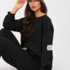 Černý dvoudílný komplet s oversize mikinou – ADAELIA