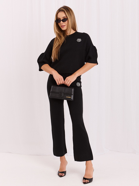 Černý úpletový komplet v elegantním stylu – AMAALIA