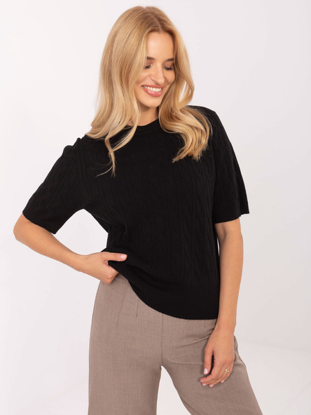 Černý plus-size svetr ORVOKKI s viskózou