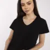 Černé basic tričko ILARINA s výstřihem do V