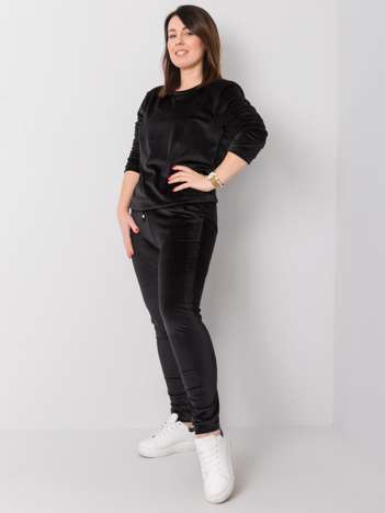 Černý velurový komplet Jeanne Plus size – DALANA