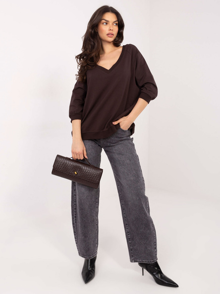 Tmavě hnědá oversize mikina Sally – BELARA