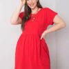 Červené bavlněné mini šaty MOLLY Plus Size