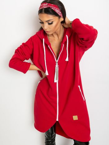 Červená dlouhá mikina na zip Stunning – AURENA