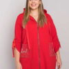 Červená plus-size mikina Zurich na zip – IOLARA