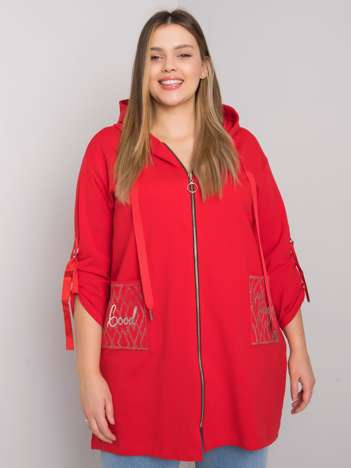 Červená plus-size mikina Zurich na zip – IOLARA