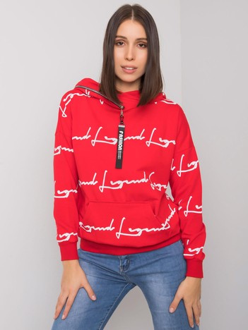 Červená plus size mikina Jossa s kapsou – HELARA