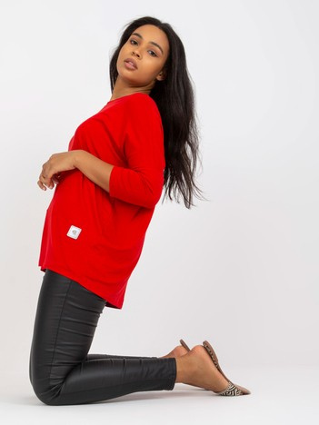 Tmavě červený plus size top VISCARIA