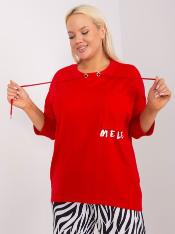 Červená plus size mikina MELLORA