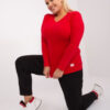 Červený přiléhavý top LINEARA plus size