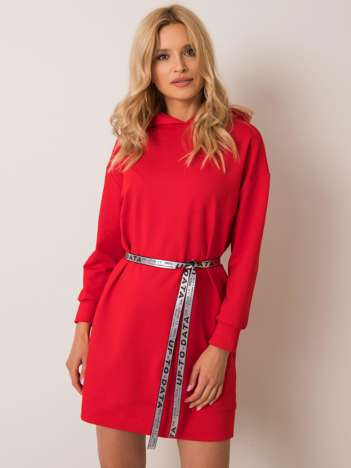 Červené elegantní mini šaty NELLY s páskem