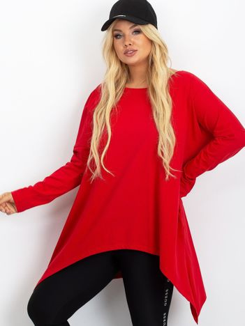 Červená asymetrická tunika DORISENNE plus size