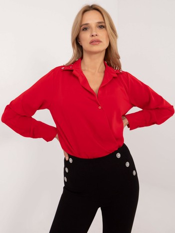 Červená asymetrická společenská košile ITALY MODA – ADELENE