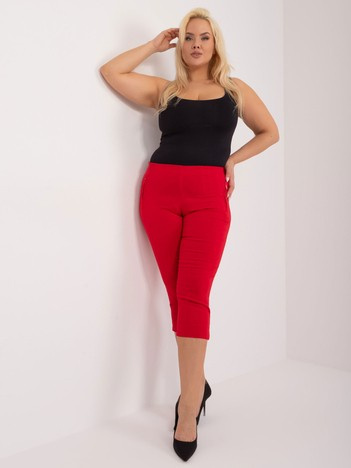 Červené rybářské kalhoty plus size bez zapínání – BASINA