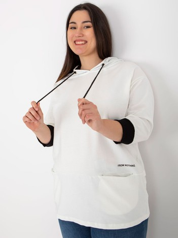 Ecru plus size mikina NOVELLA s nápisem