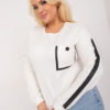 Ecru plus size mikina CONTRASTA