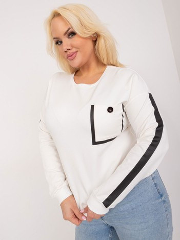 Ecru plus size mikina CONTRASTA