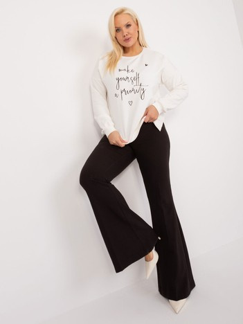 Ecru plus size mikina LETTERIA