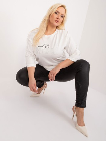 Ecru plus size mikina LIGHTNOTE