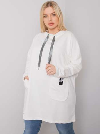 Ecru plus size tunika VELARIA s předním potiskem