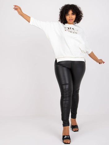 Ecru plus size mikina CORDELISE s nápisem