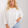 Ecru plus size mikina DRAWCOLLAR